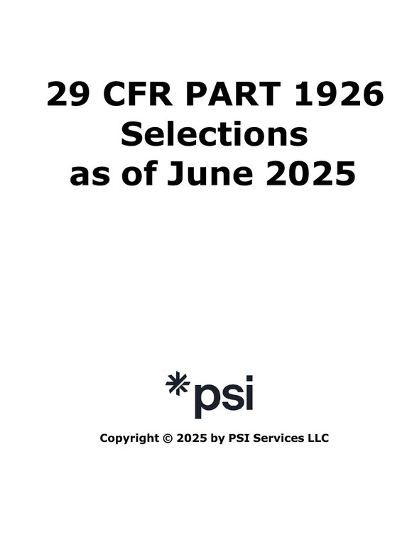29 CFR Part 1926 Selections 2025