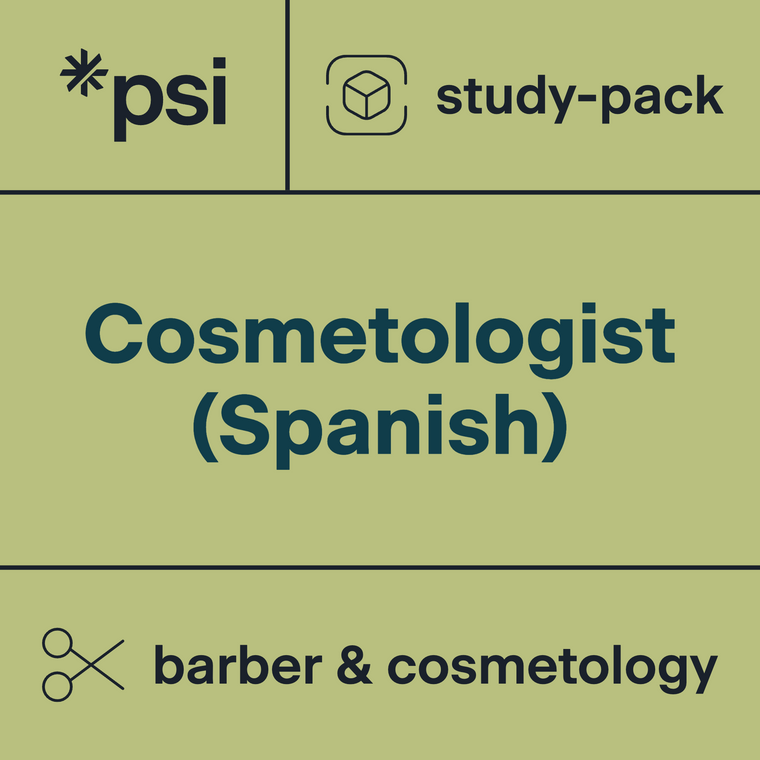 Cosmetology Theory (Spanish) Study-Pack - PSI Test Prep - 550+ items