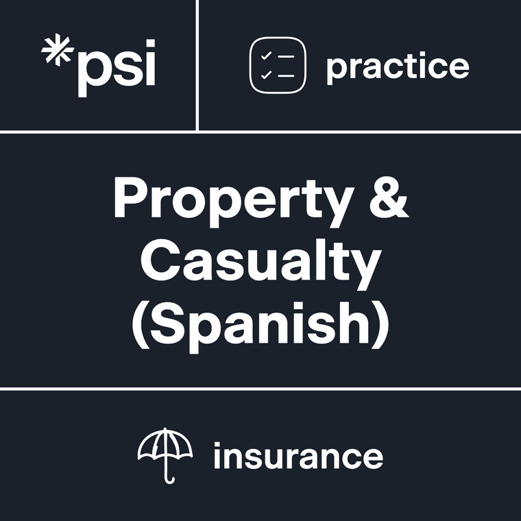 Property & Casualty Insurance Practice Test 3-Pack (Spanish) with 375 Total Questions